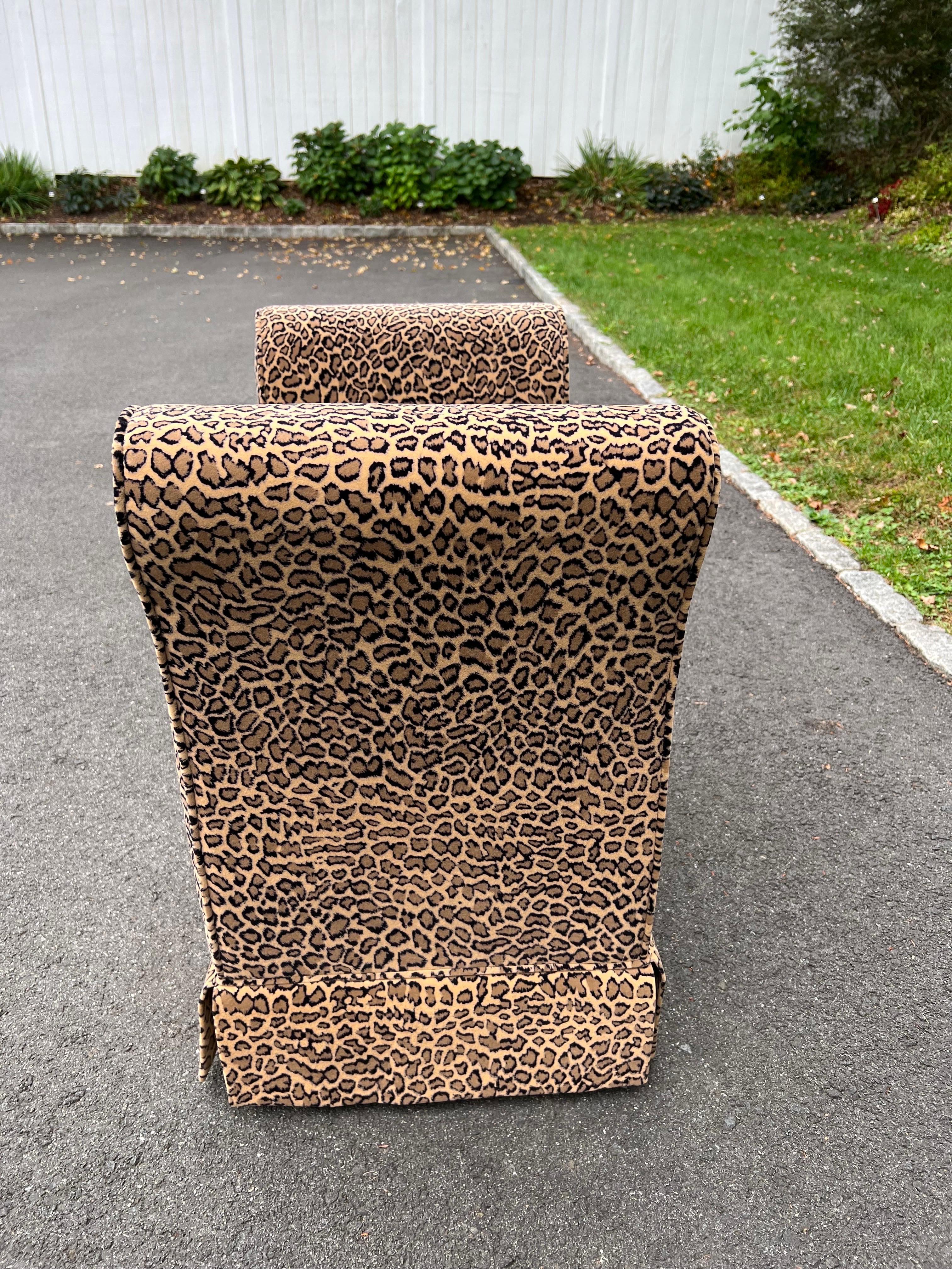 Leopard Patterned Upholstered Bench For Sale 2