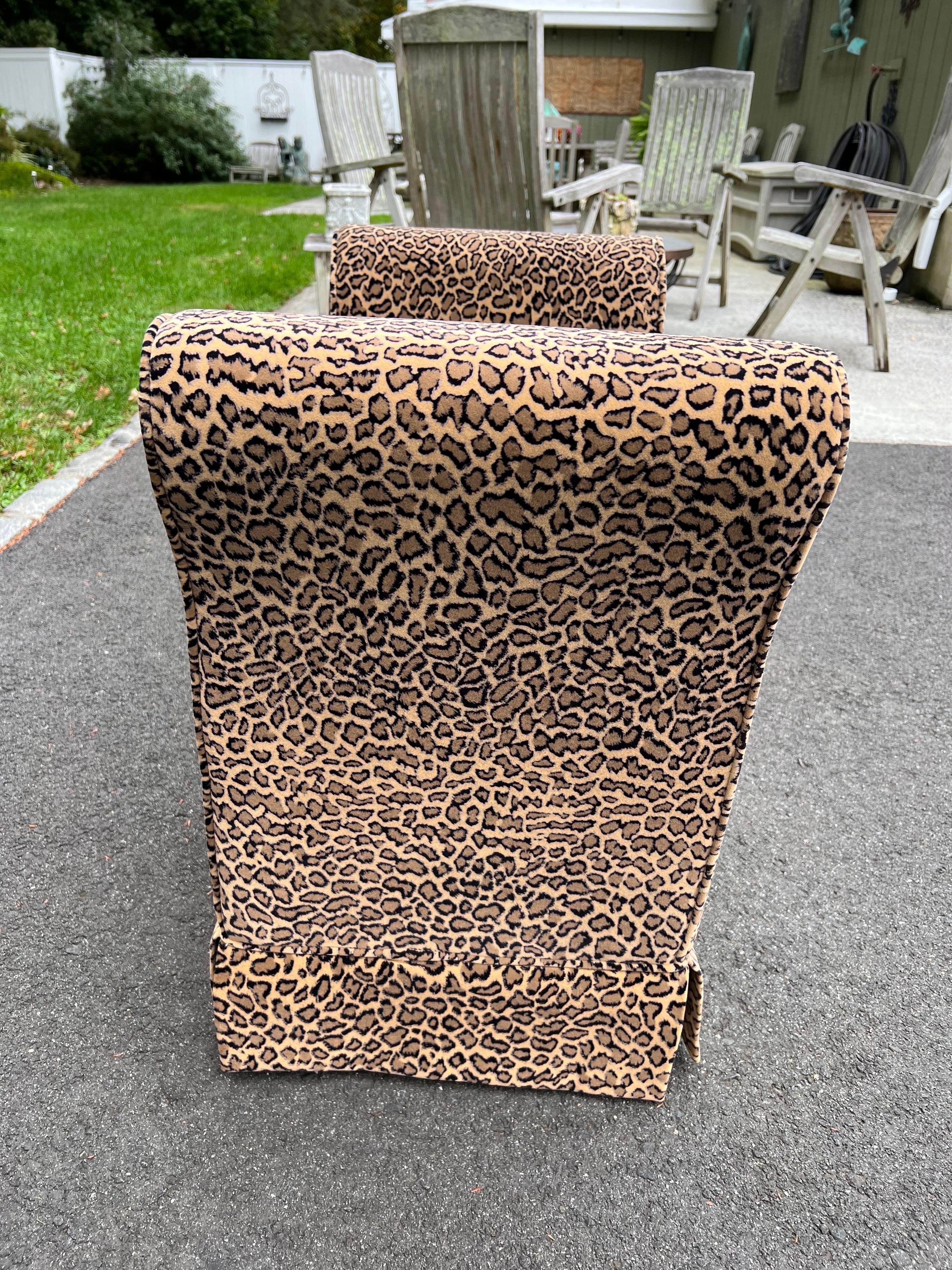 Leopard Patterned Upholstered Bench For Sale 3