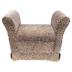 Leopard Patterned Upholstered Bench