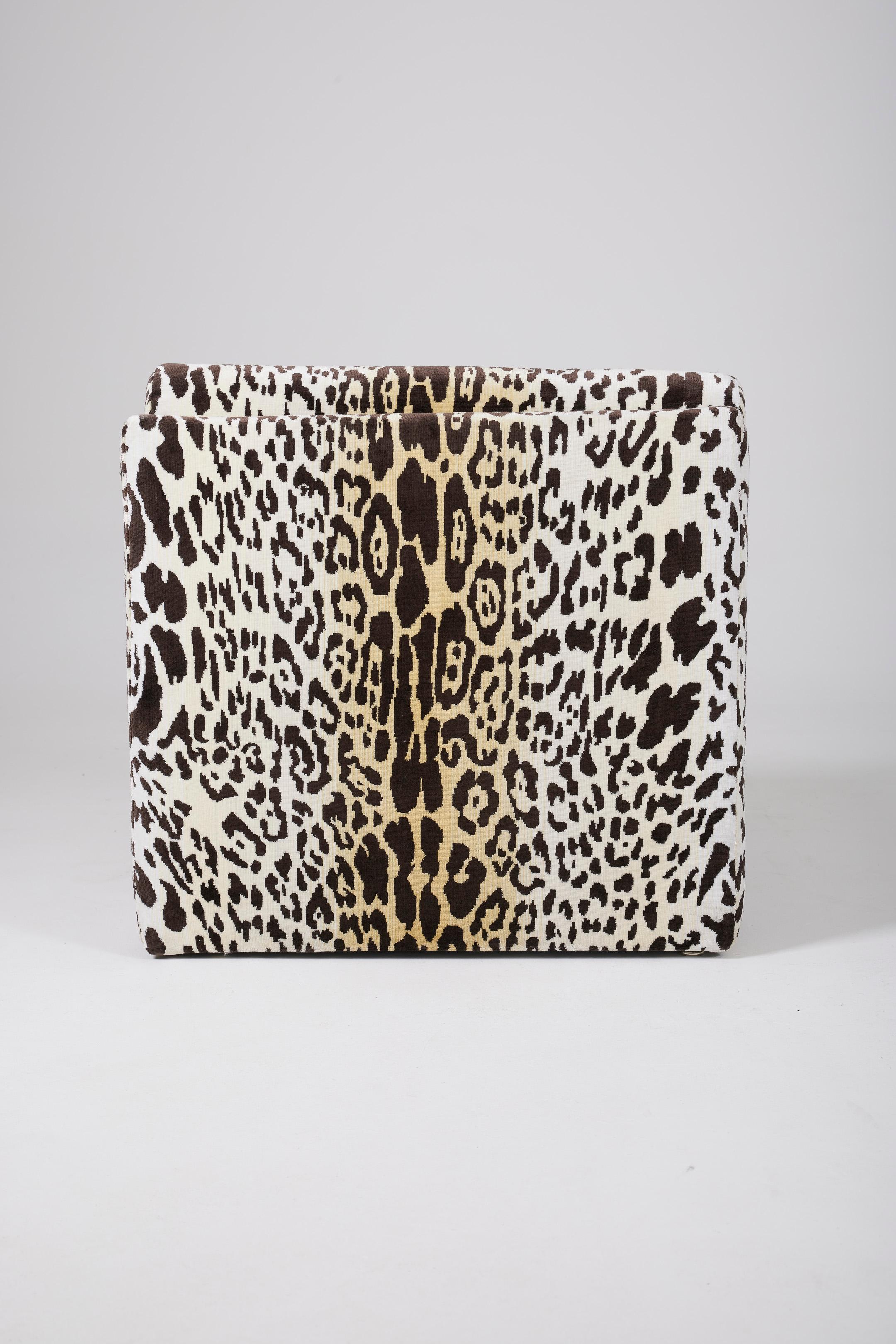 20th Century Leopard-print armchair from the 70s For Sale