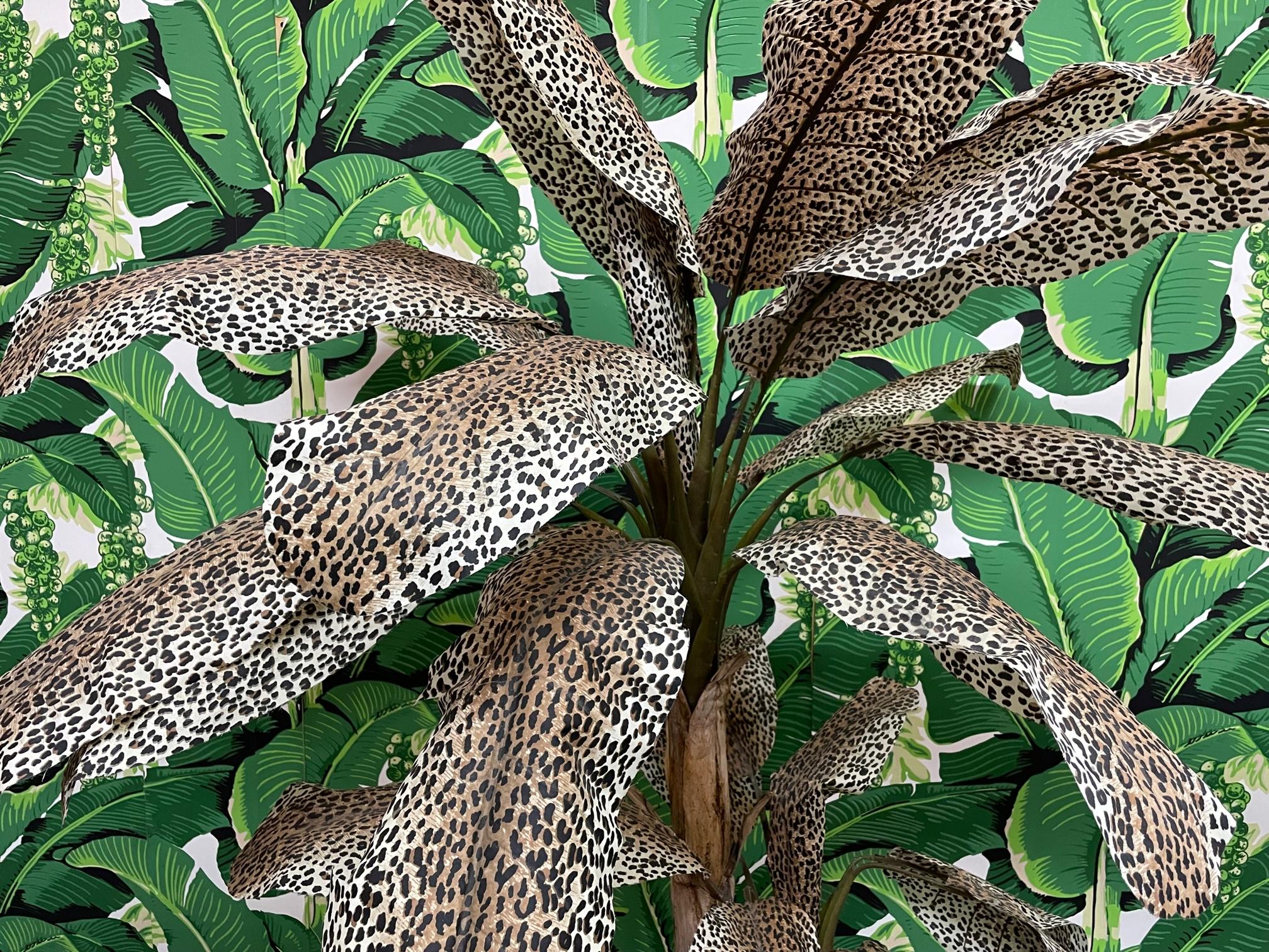 Late 20th Century Leopard Print Artificial Palm Tree