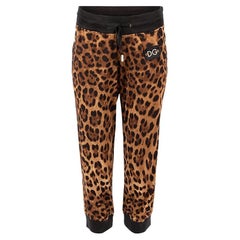 Leopard Print Cropped Joggers Size M
