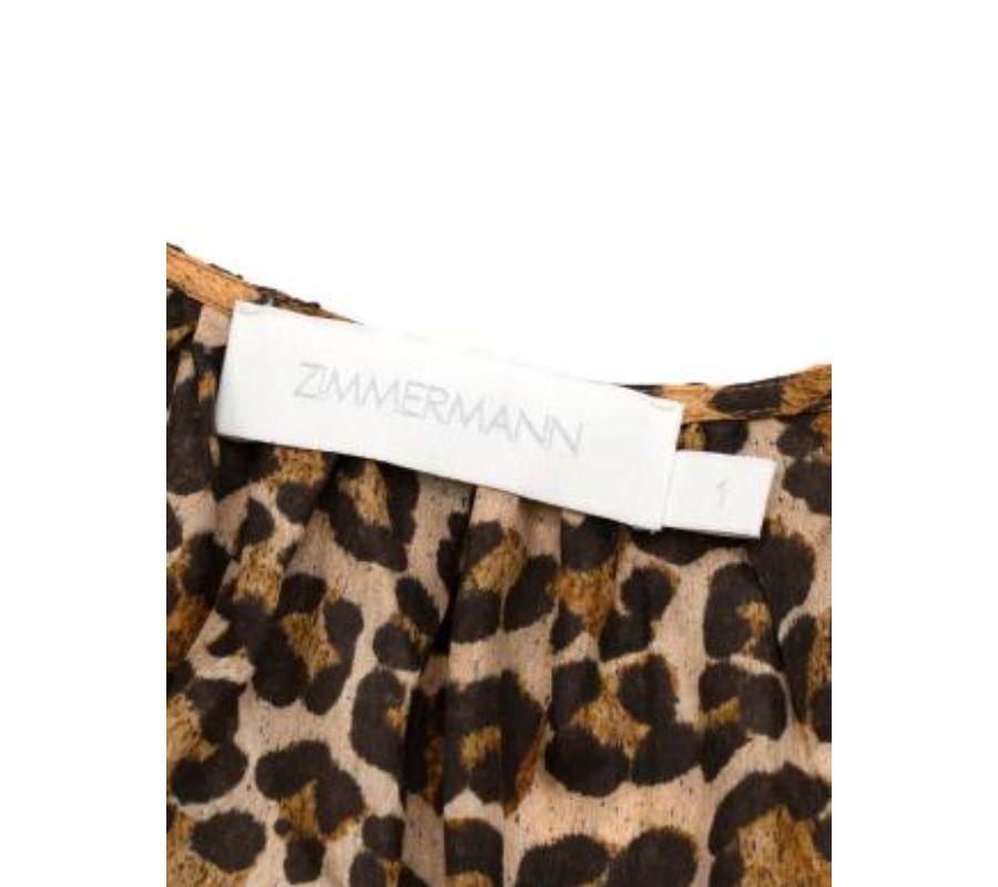 Brown Zimmermann Leopard Print Silk Dress - US 6 For Sale