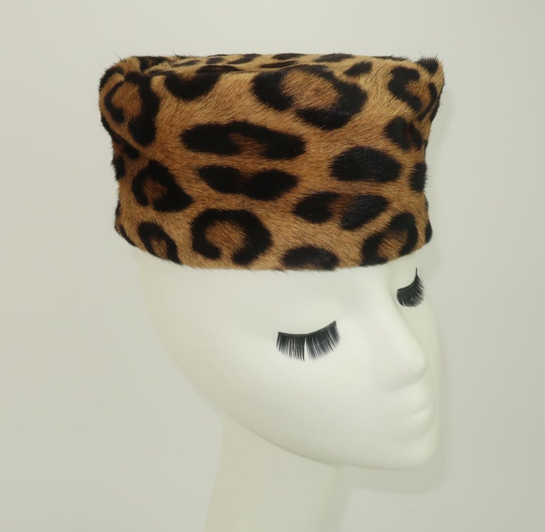 Leopard Print Fur Pillbox Hat, 1950’s at 1stDibs leapord skin pillbox hat