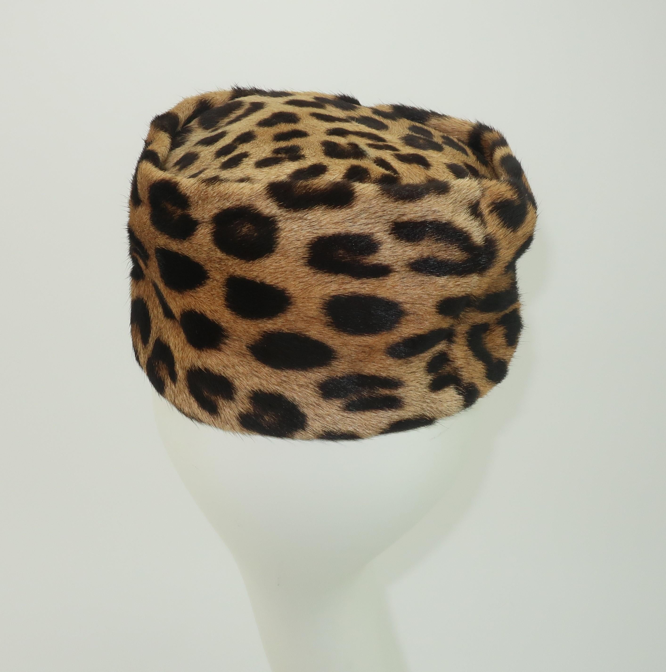 leopard print trapper hat
