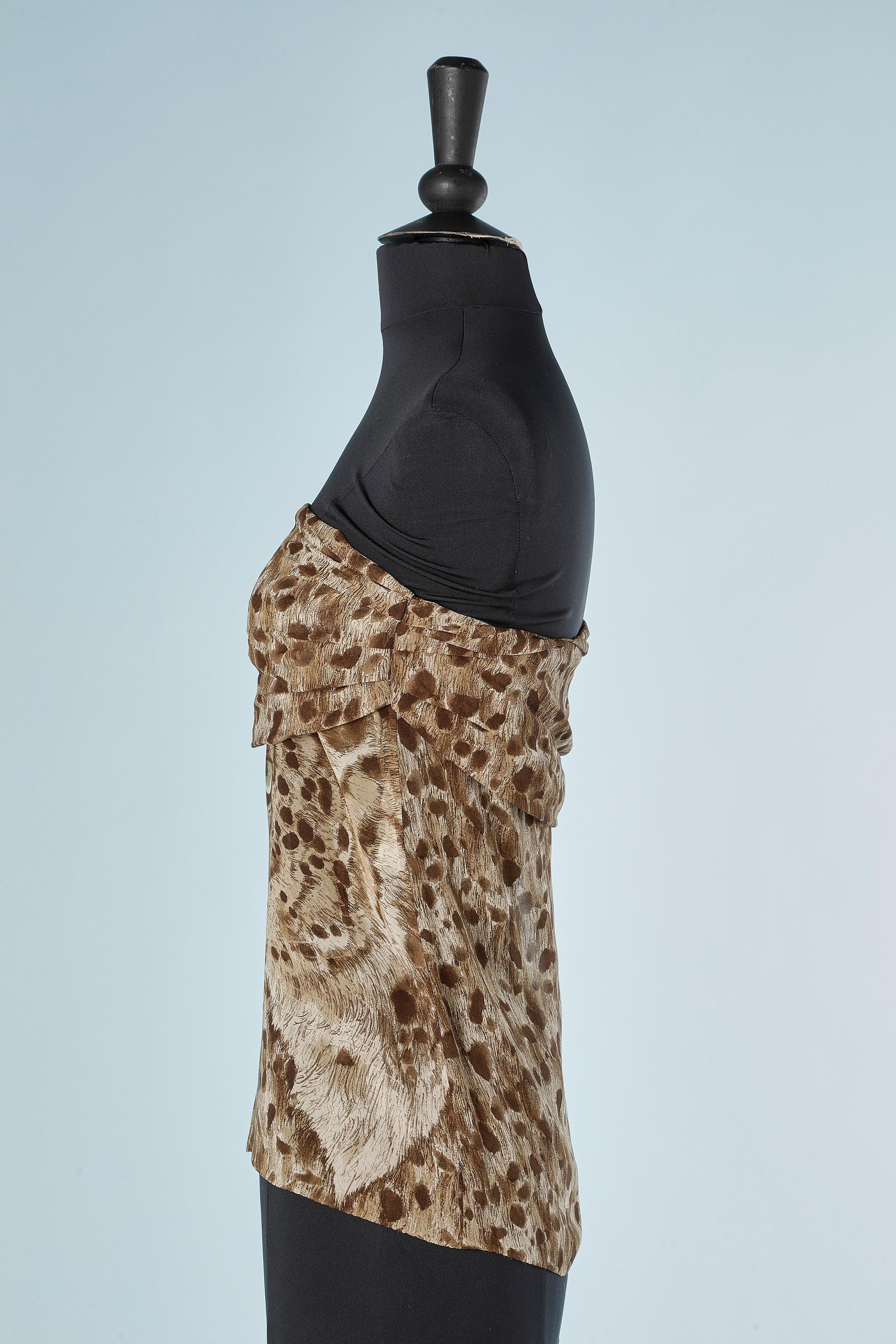 Women's Leopard print shirt and bustier in silk chiffon  Complice by Gianni Versace For Sale