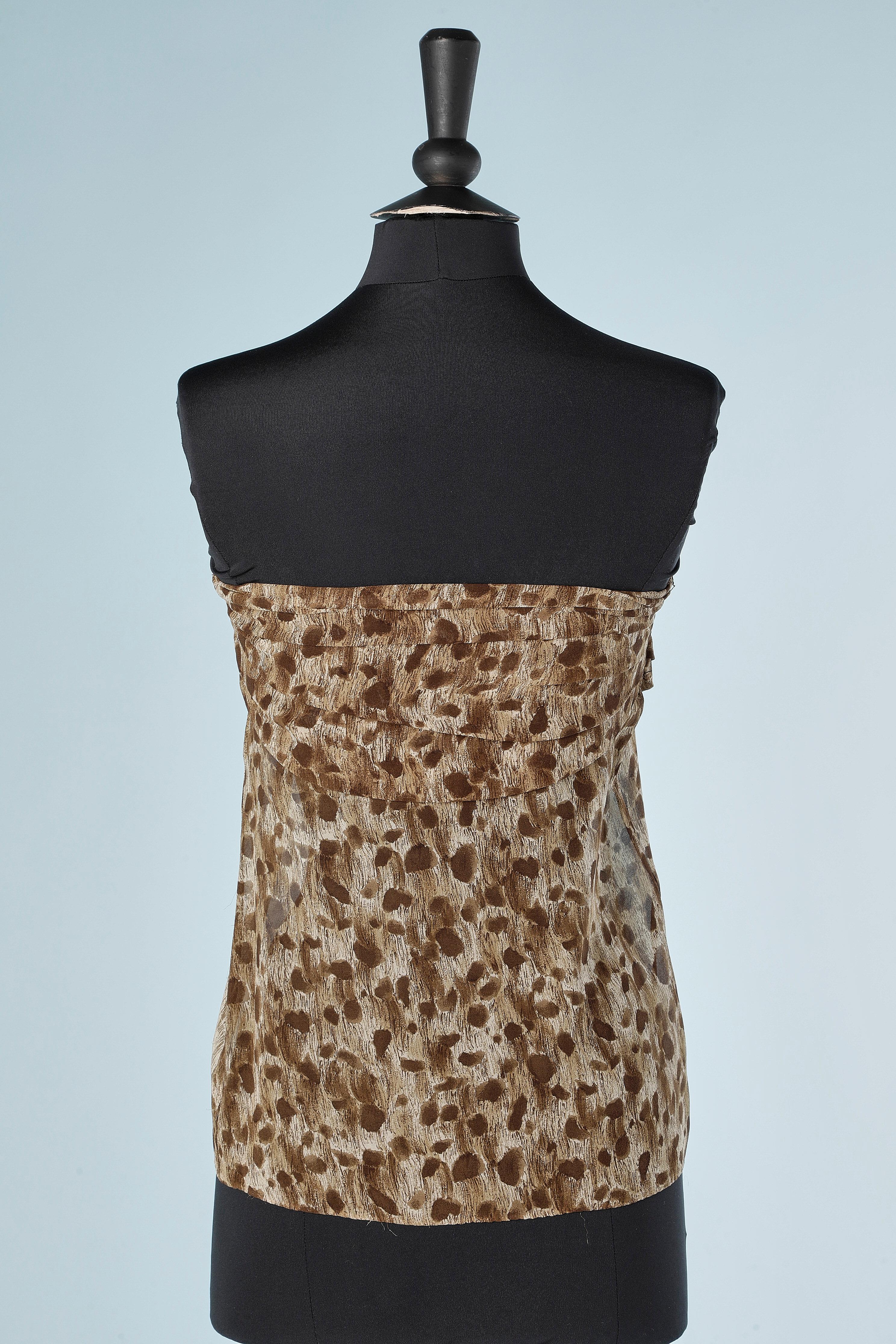 Leopard print shirt and bustier in silk chiffon  Complice by Gianni Versace  For Sale 1