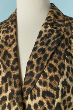 Leopard print Single breasted jacket with embroideries MOSCHINO Cheap & Chic