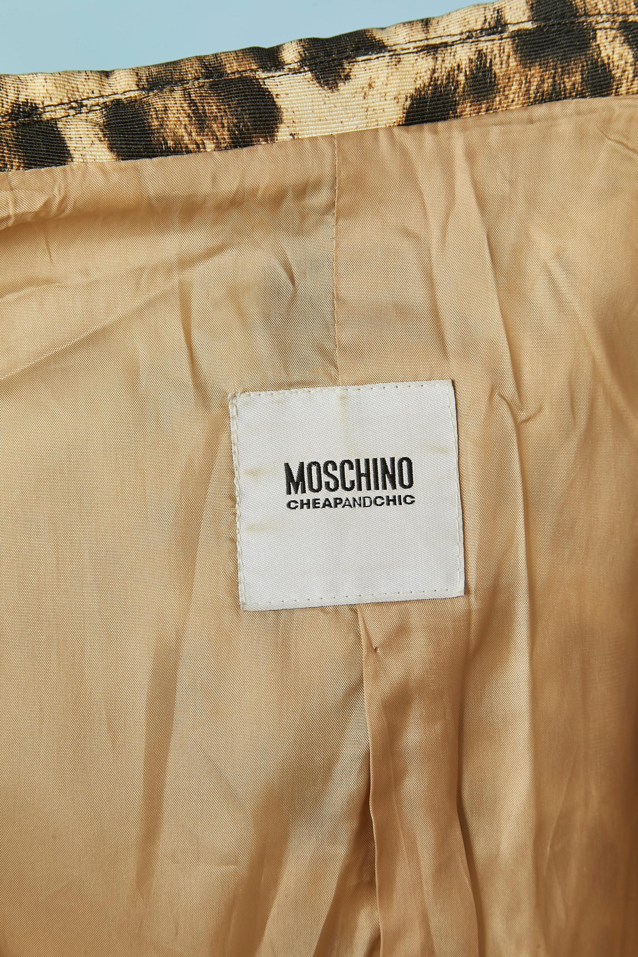 Giacca monopetto leopardata con ricami Moschino Cheap and Chic in vendita 3