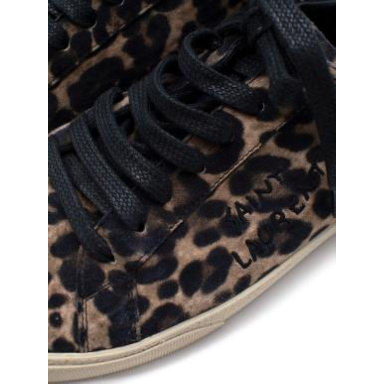 Leopard Print Suede Court Classic Sneakers In Good Condition For Sale In London, GB