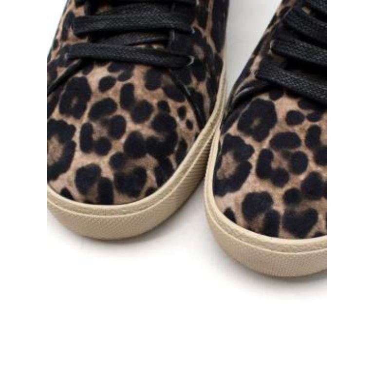 Women's Leopard Print Suede Court Classic Sneakers For Sale