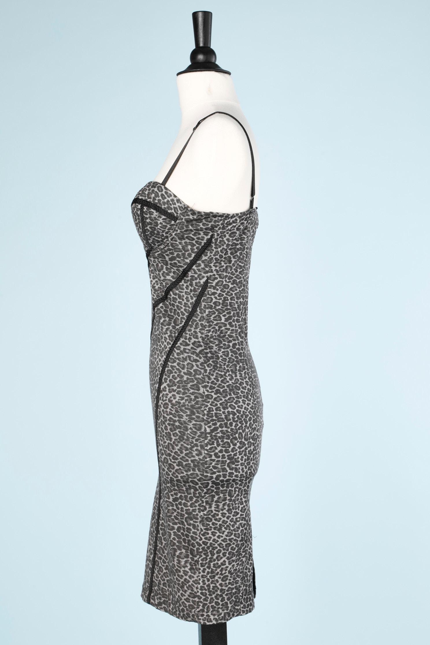 Women's Leopard printed balconnet dress Morghy  For Sale