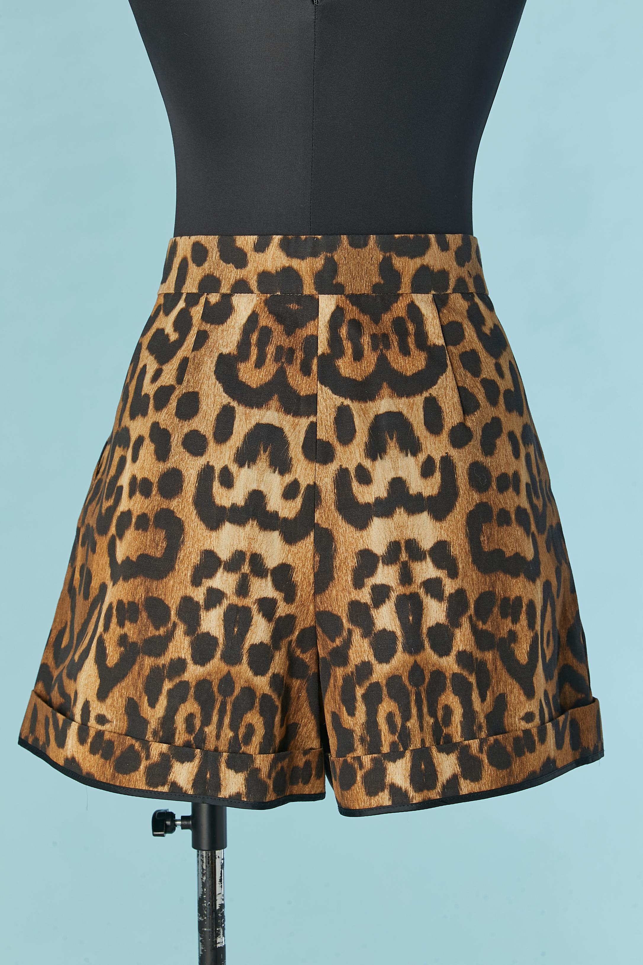 Leopard printed cotton short Giambattista Valli In Excellent Condition For Sale In Saint-Ouen-Sur-Seine, FR