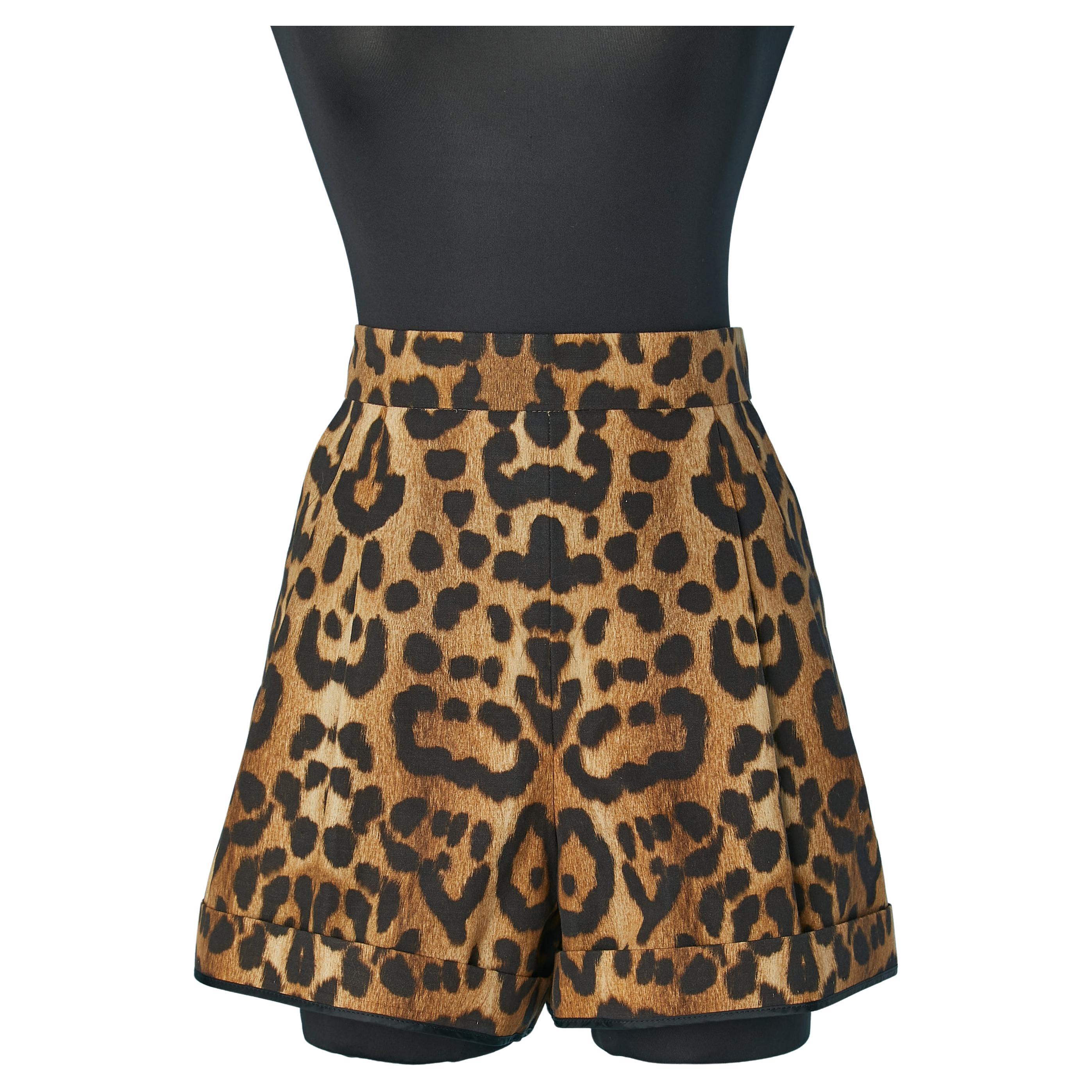 Leopard printed cotton short Giambattista Valli For Sale