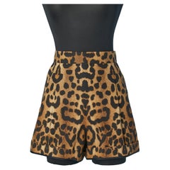 Pantaloncino in cotone stampato leopardo Giambattista Valli