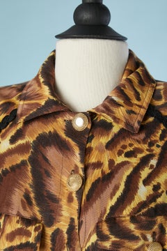Leopard printed dress with gold button and buckles Versus Gianni Versace