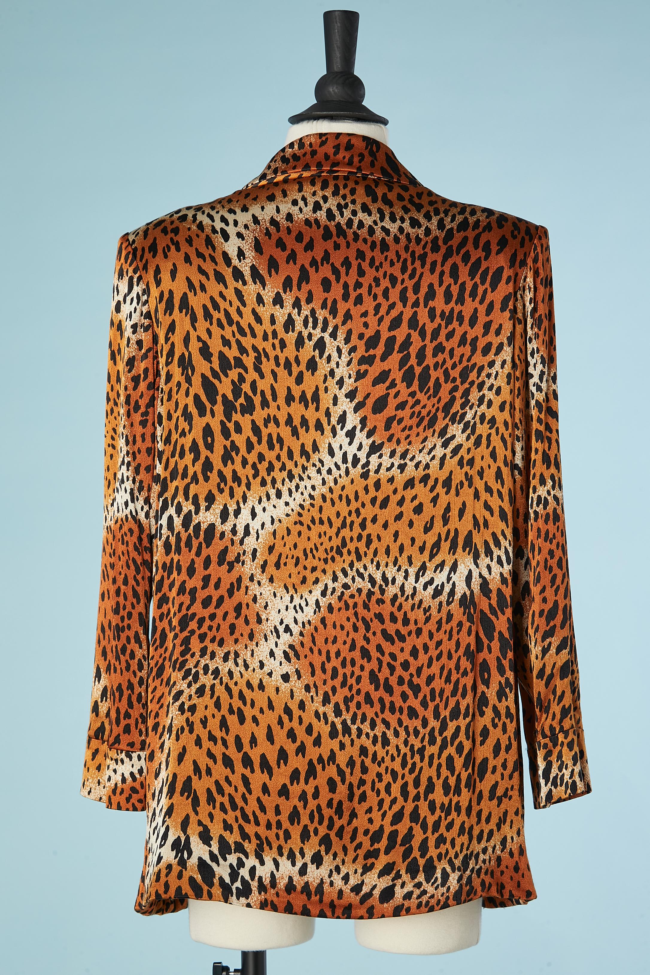Leopard printed edge to edge evening jacket Yves Saint Laurent Rive Gauche  For Sale 2