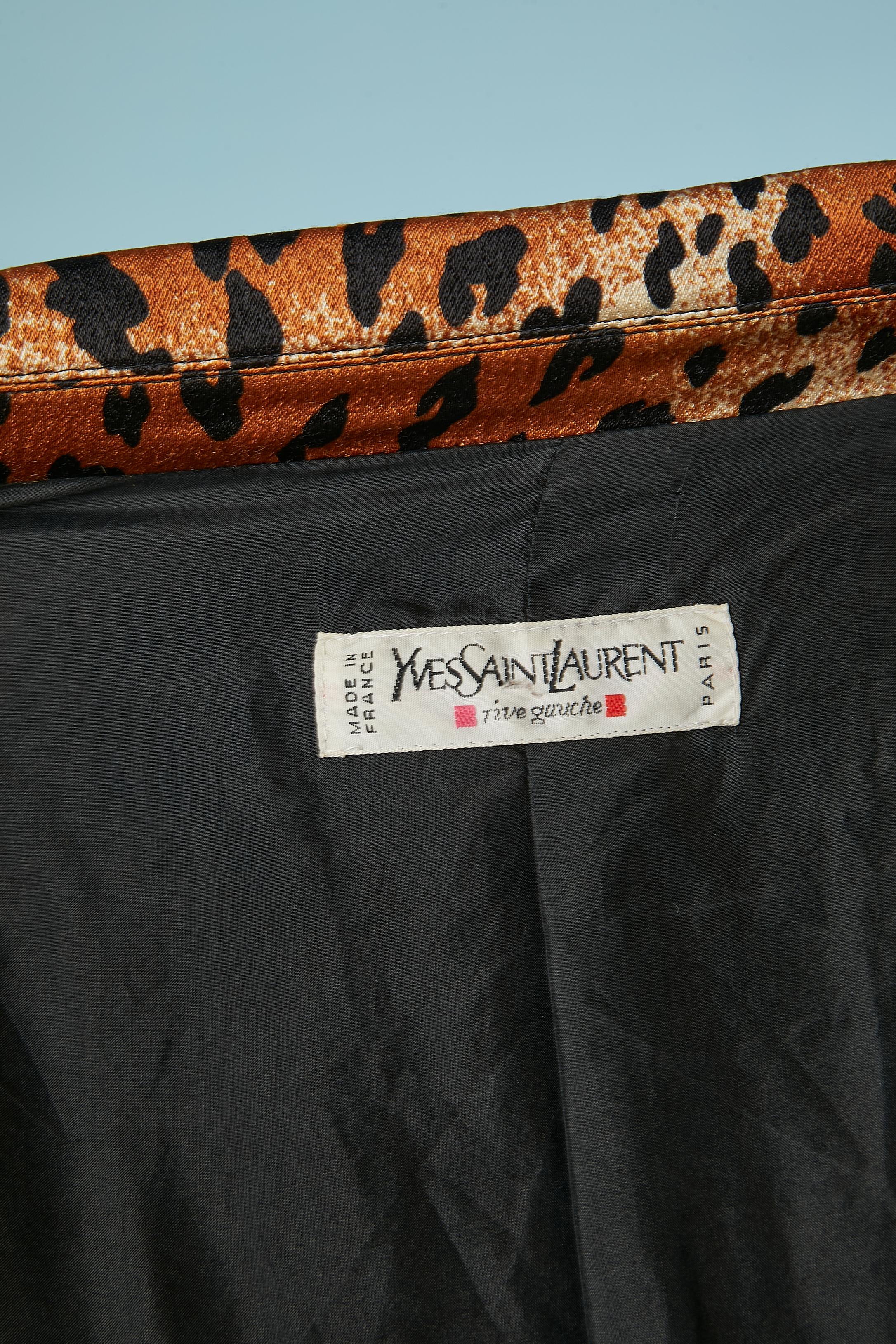 Leopard printed edge to edge evening jacket Yves Saint Laurent Rive Gauche  For Sale 3