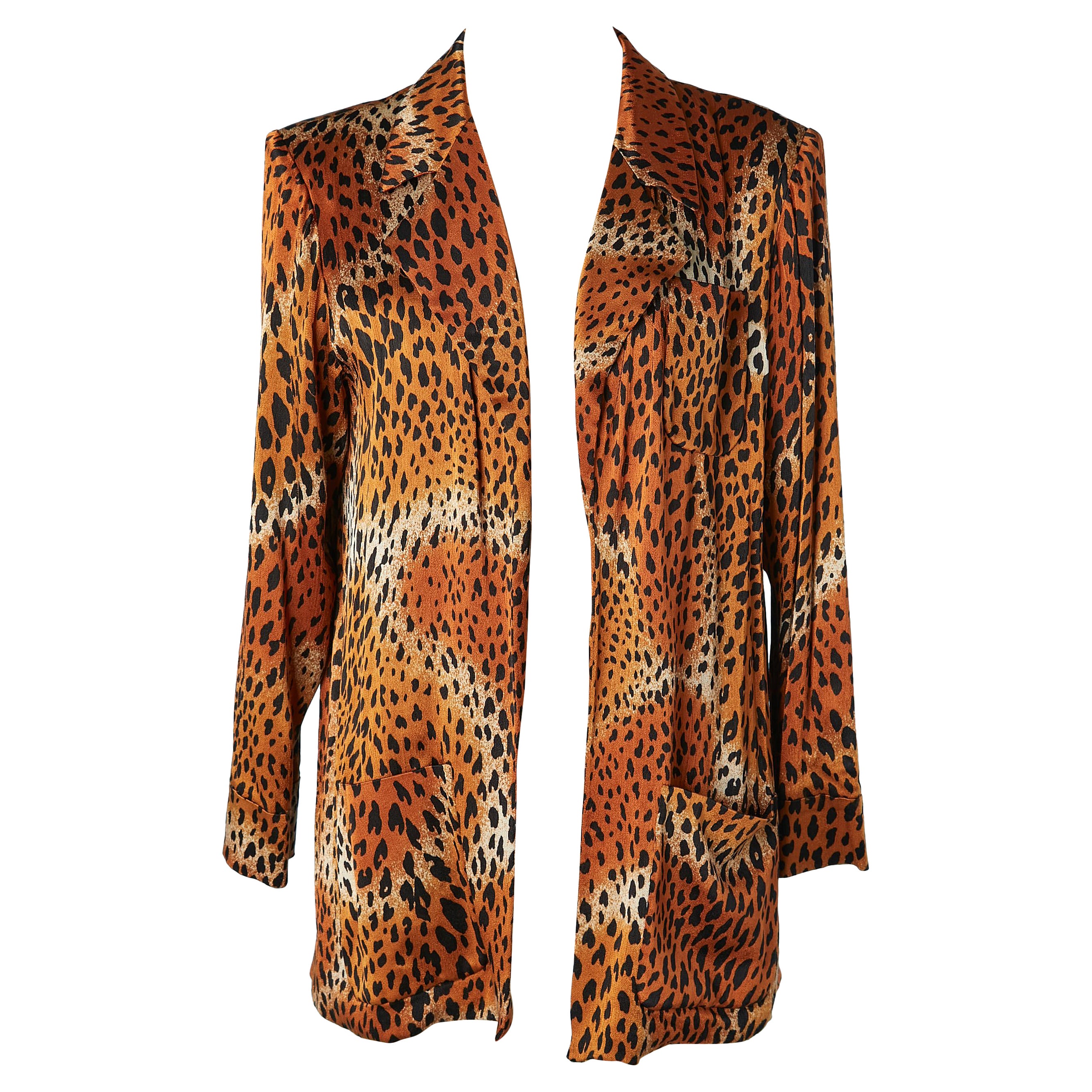 Chaqueta de noche con estampado de leopardo de borde a borde Yves Saint Laurent Rive Gauche
