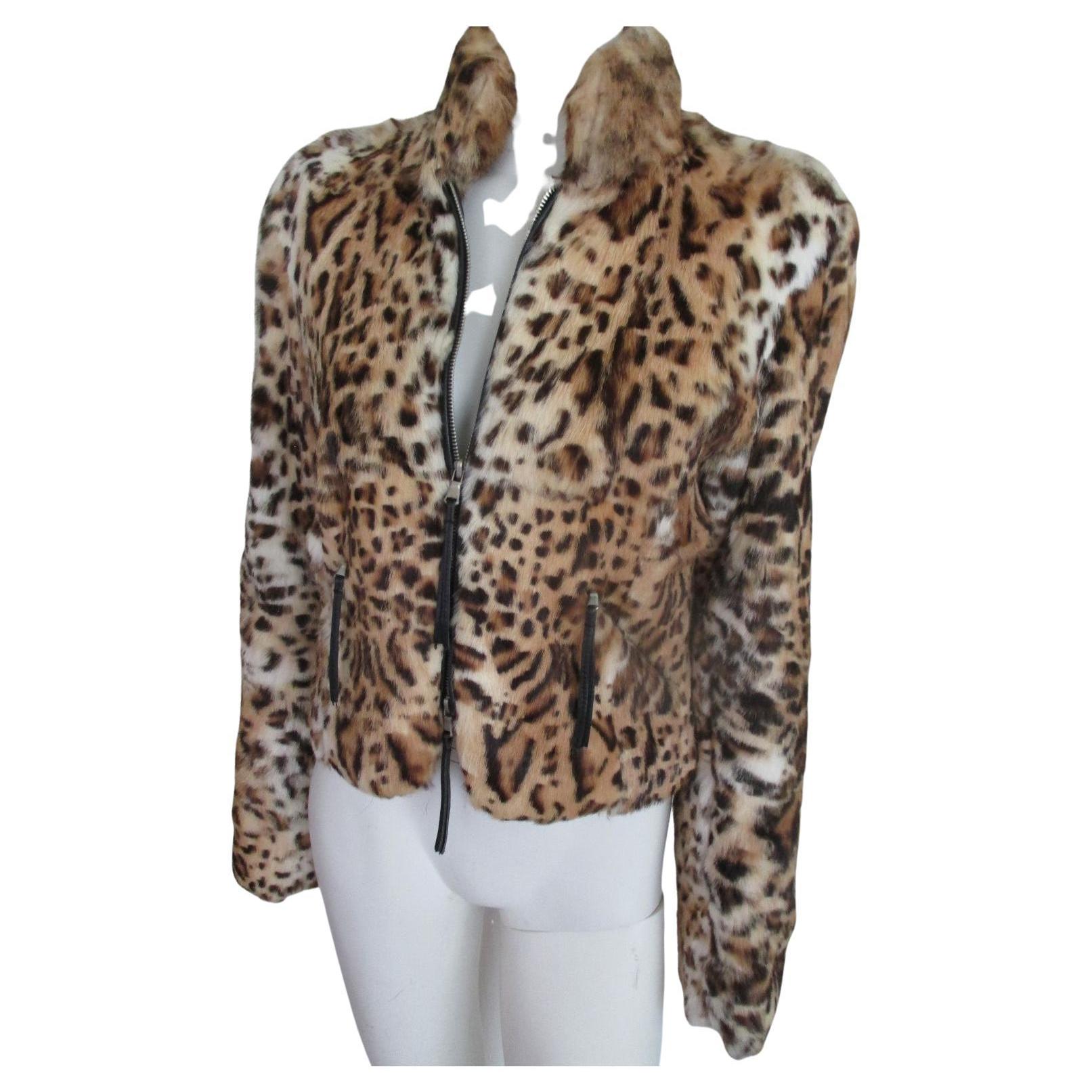 Leopard Printed Fur Jacket