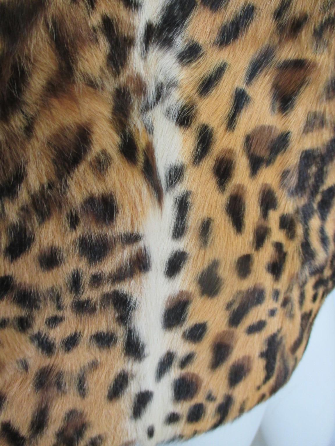 Leopard Printed Fur Vest 1