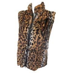 Leopard Printed Fur Vest