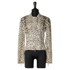 Leopard printed jacket with zip in the middl front Roberto Cavalli 