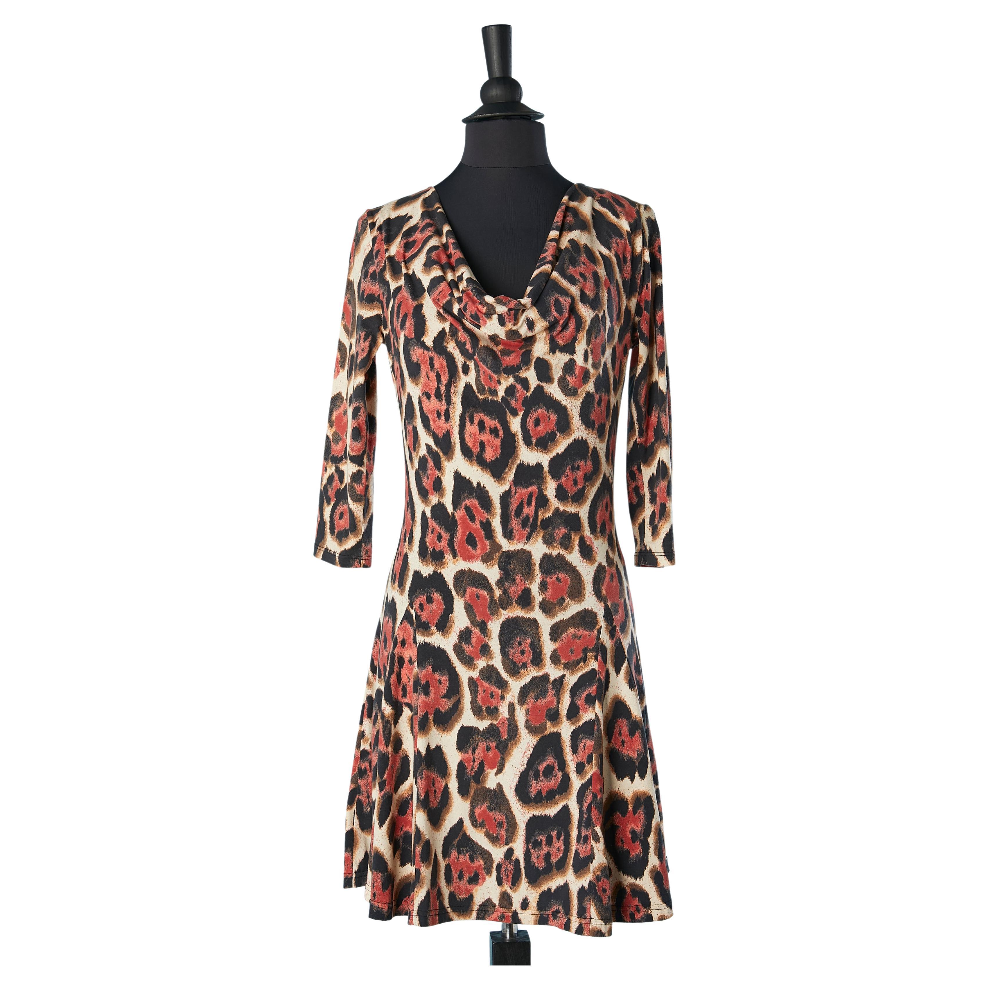 Leopard printed jersey dress Just Cavalli  For Sale