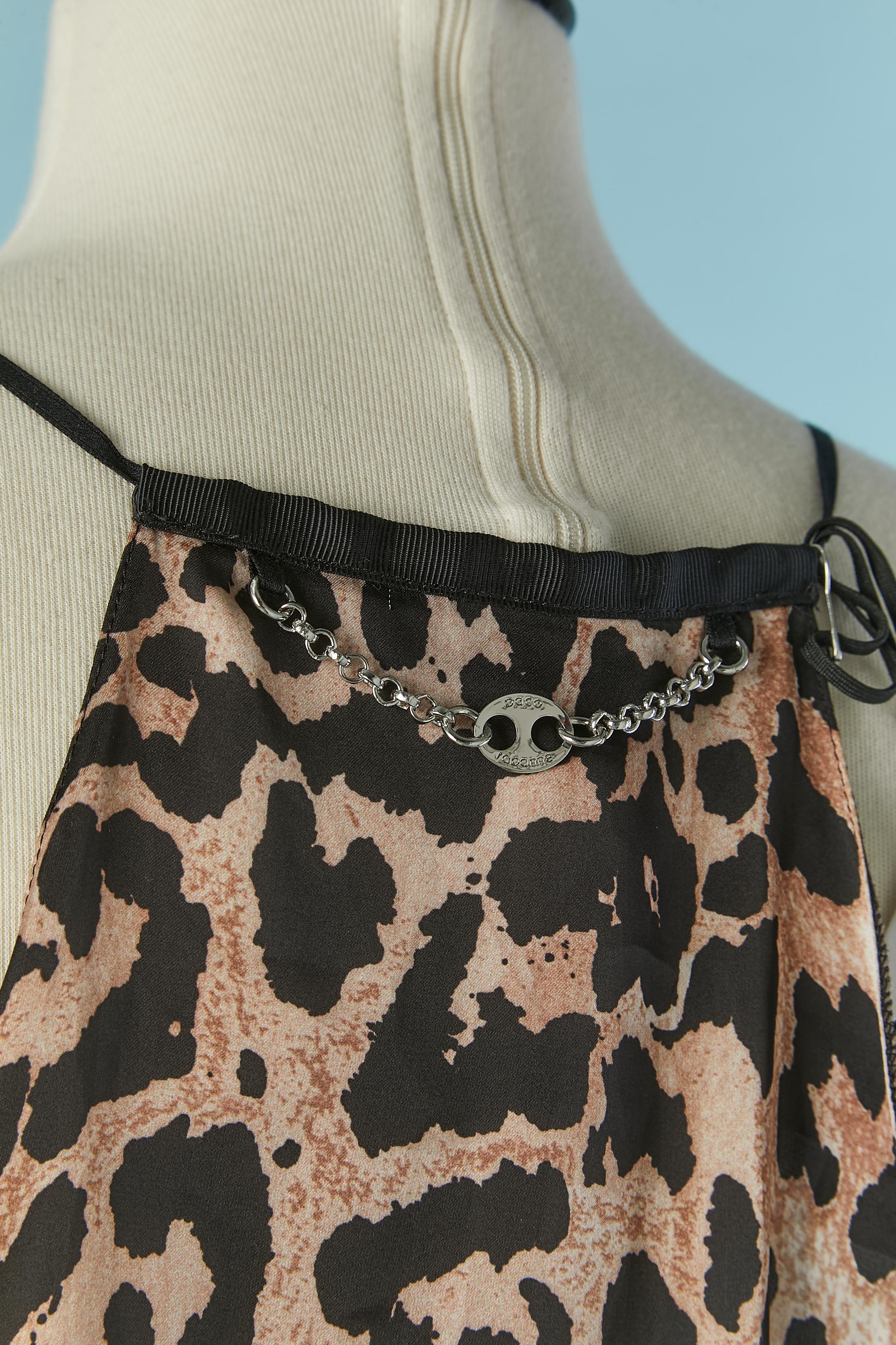 Top senza maniche in rete e seta stampata leopardo Paco Rabanne by Julien Dossena in vendita 2