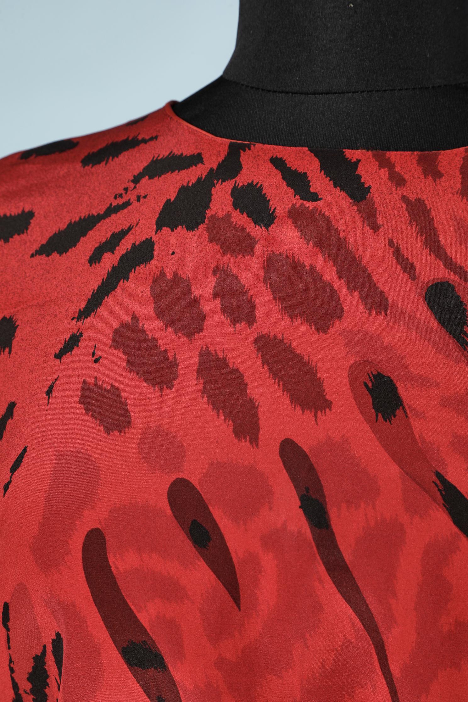 Leopard printed silk dress with belt Scherrer. Numbered N°339332