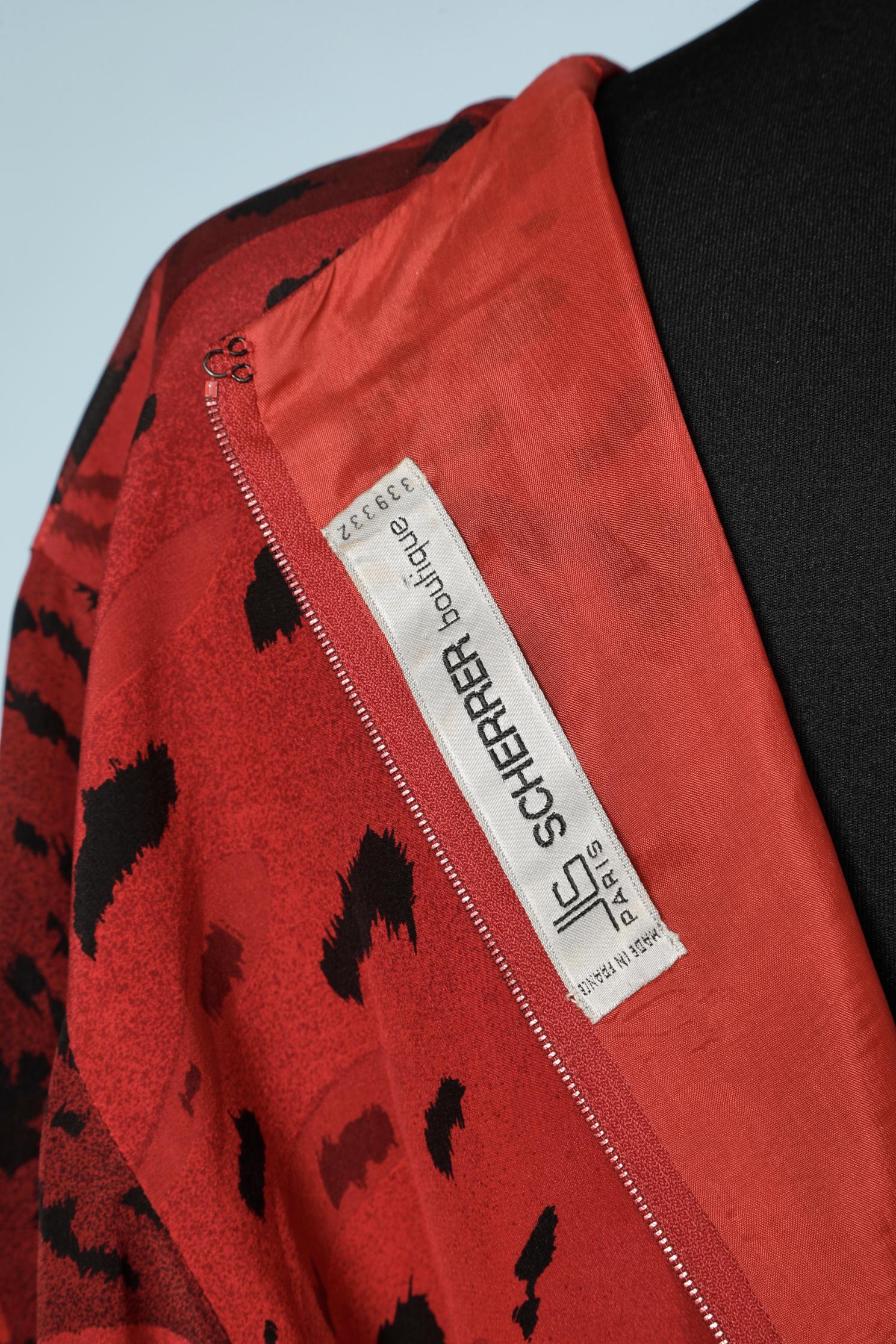 Women's Leopard printed silk dress with belt Scherrer Boutique  For Sale