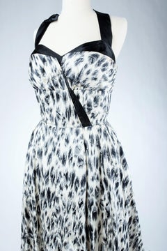 Leopard printed silk Evening Dress by Jacques Fath Haute Couture Circa 1955-1960