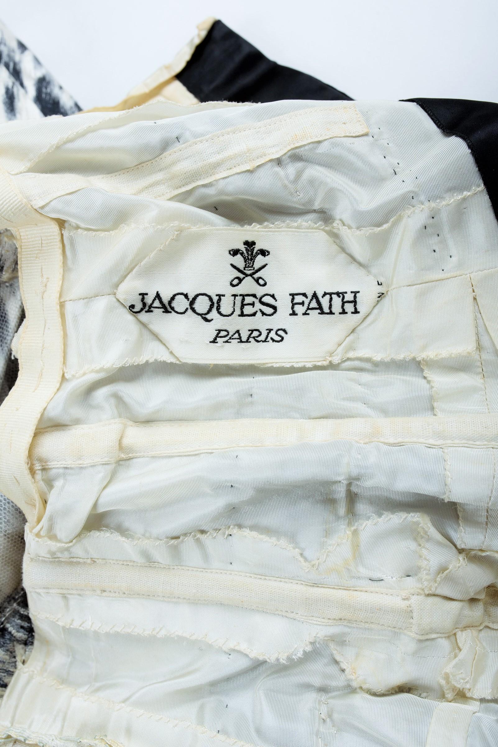 Vestido de noche de seda con estampado de leopardo de Jacques Fath Haute Couture Circa 1955-1960 en venta 2