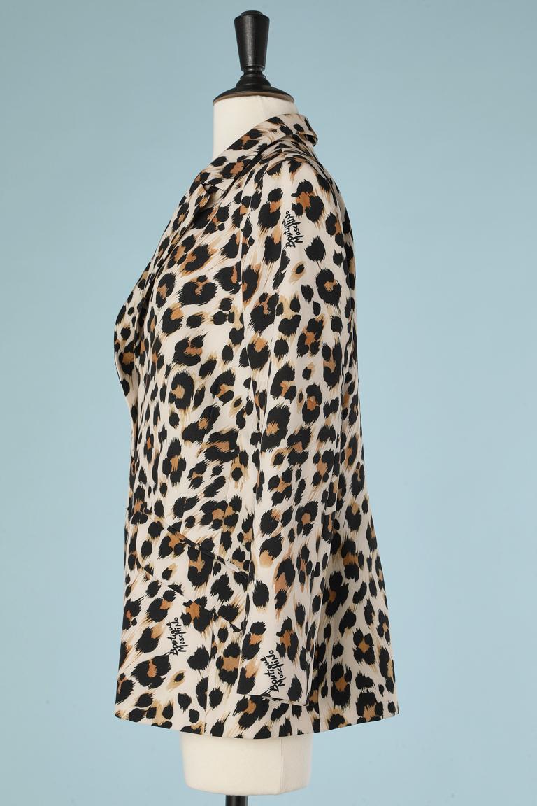 Leopard printed single breasted blazer Boutique Moschino  For Sale 2
