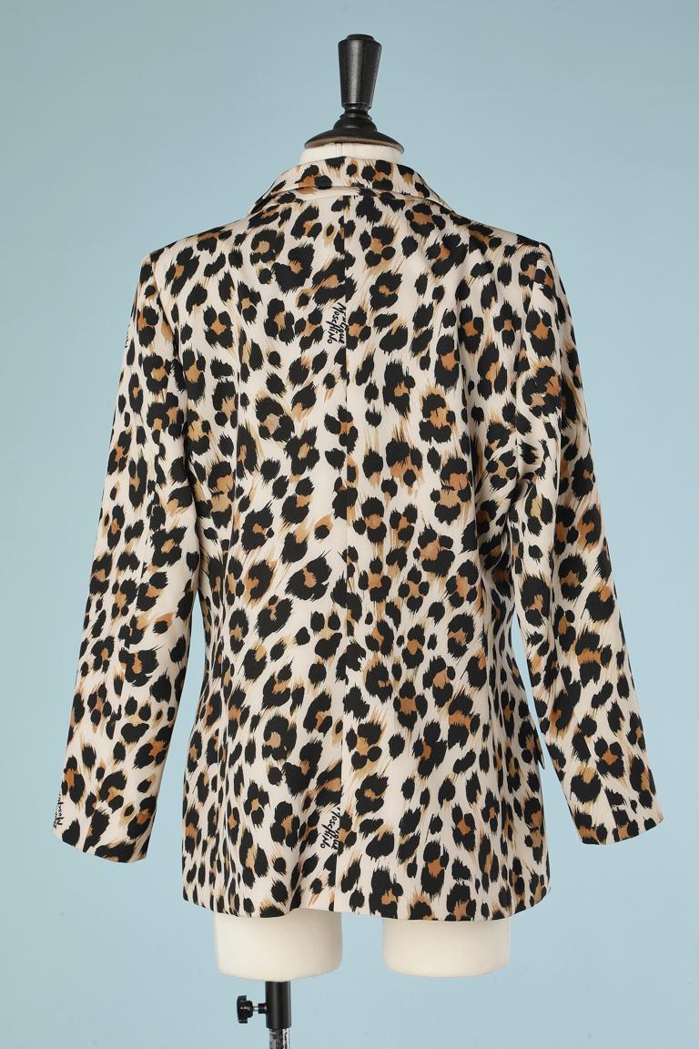 Leopard printed single breasted blazer Boutique Moschino  For Sale 3