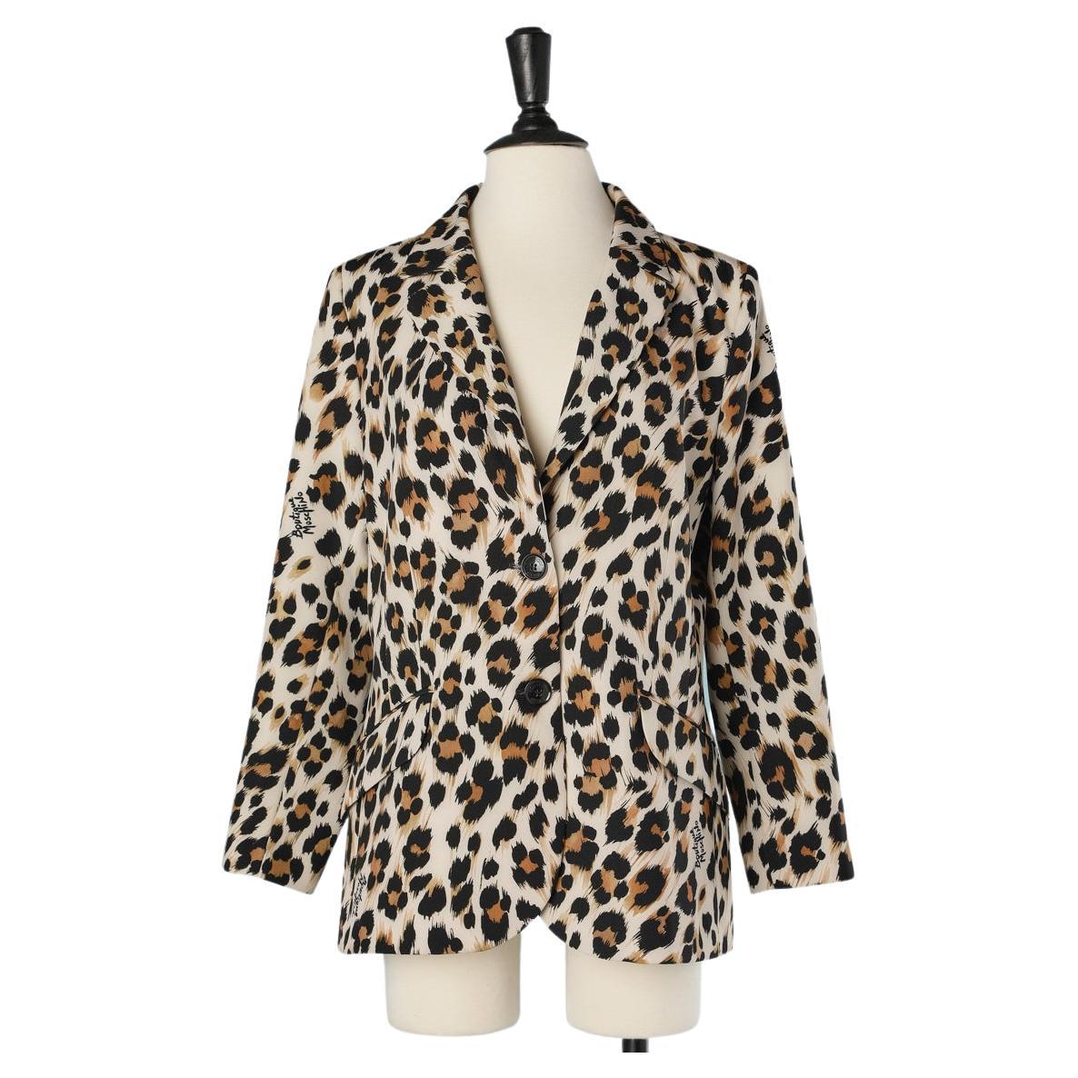 Leopard printed single breasted blazer Boutique Moschino  For Sale