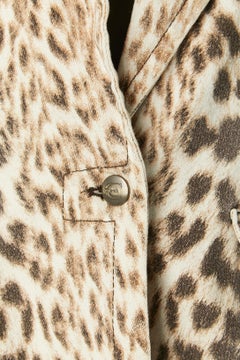 Leopard printed single-breasted cotton jacket Just Cavalli