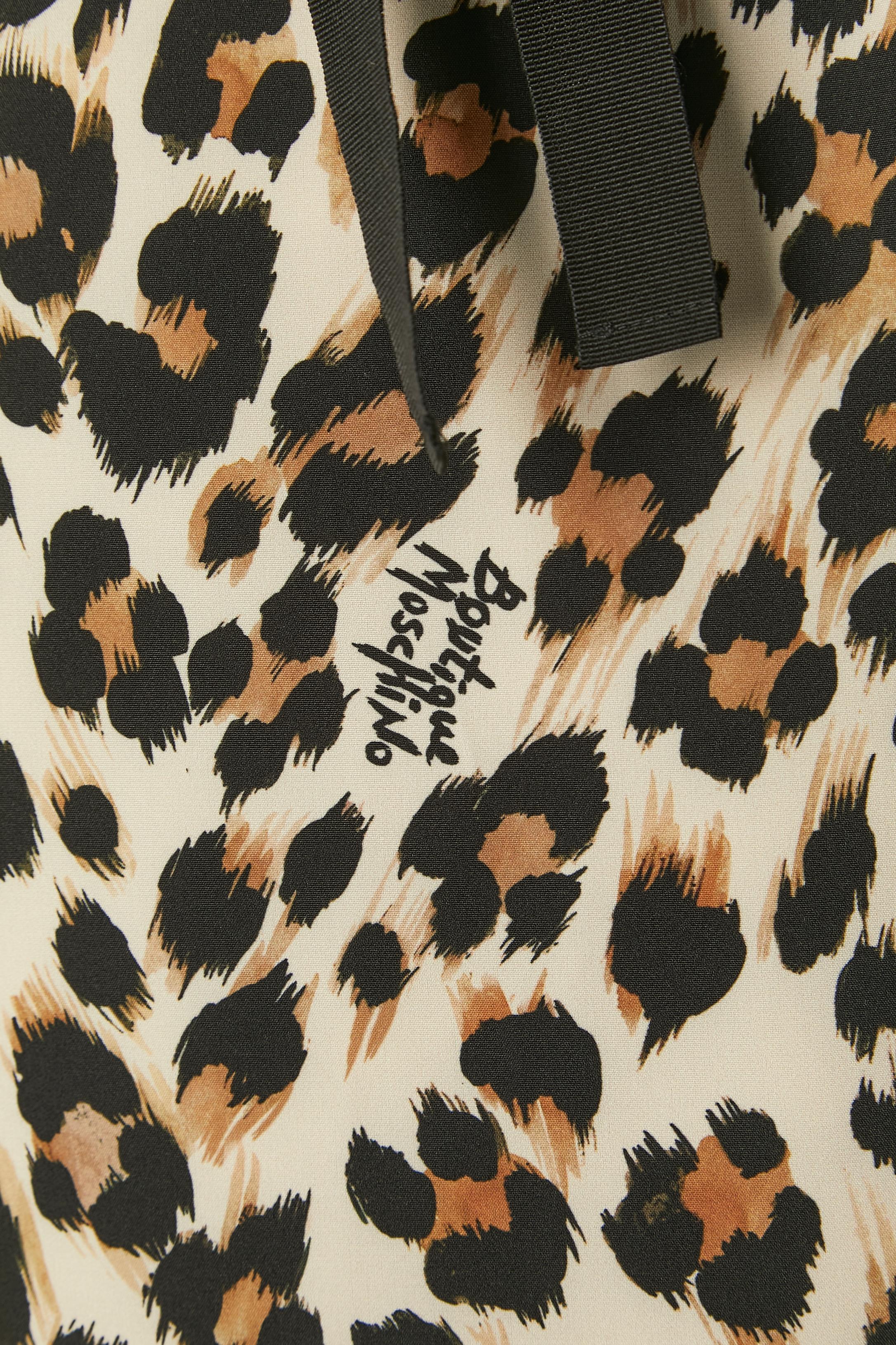 Black Leopard printed skirt with gros-grain bow Boutique Moschino For Sale