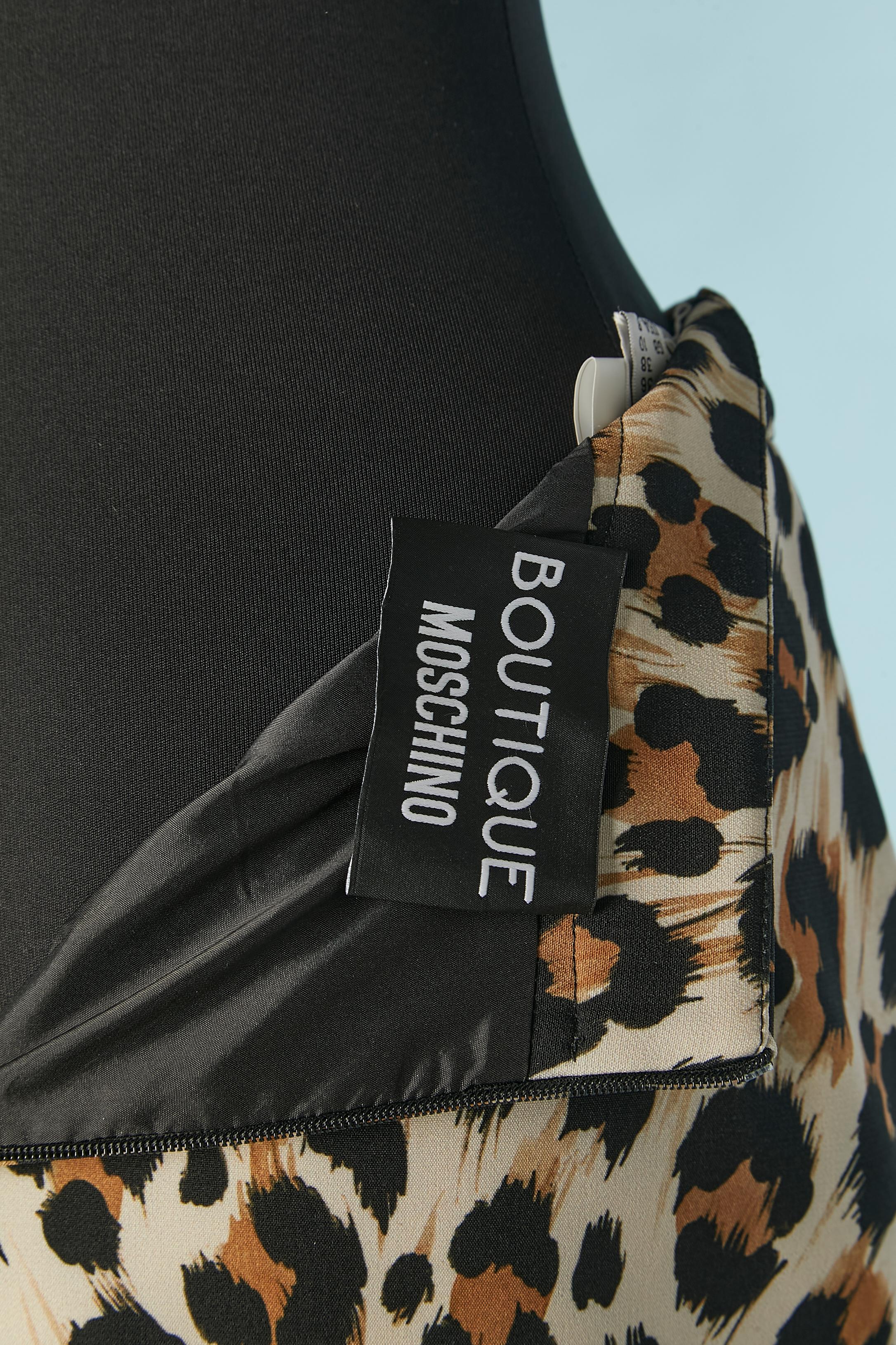 Leopard printed skirt with gros-grain bow Boutique Moschino For Sale 1