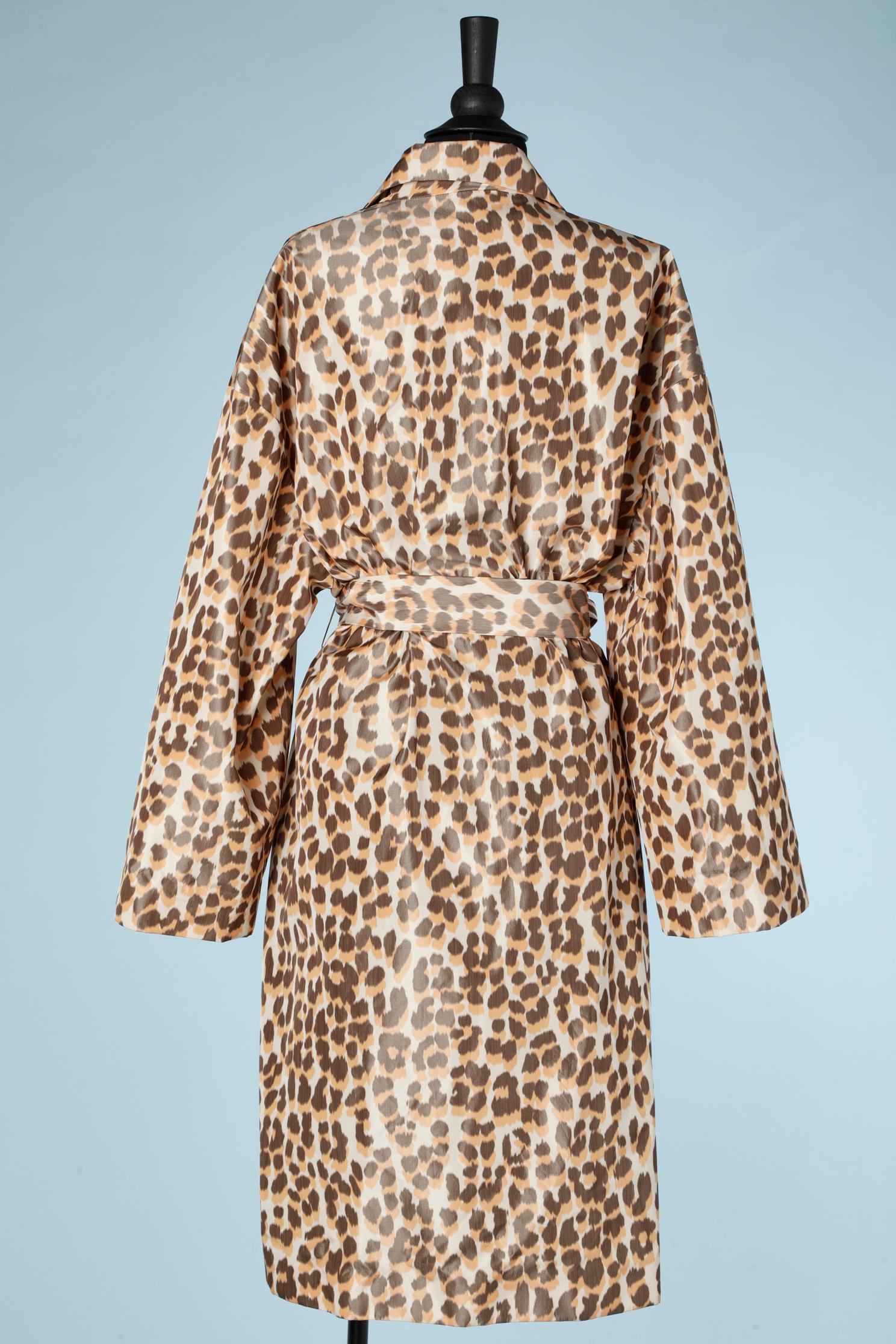 Leopard printed Trench-coat Rochas  In Excellent Condition In Saint-Ouen-Sur-Seine, FR