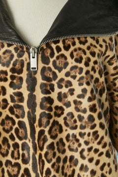 Leopard printed veal fur hoodie Christian Dior