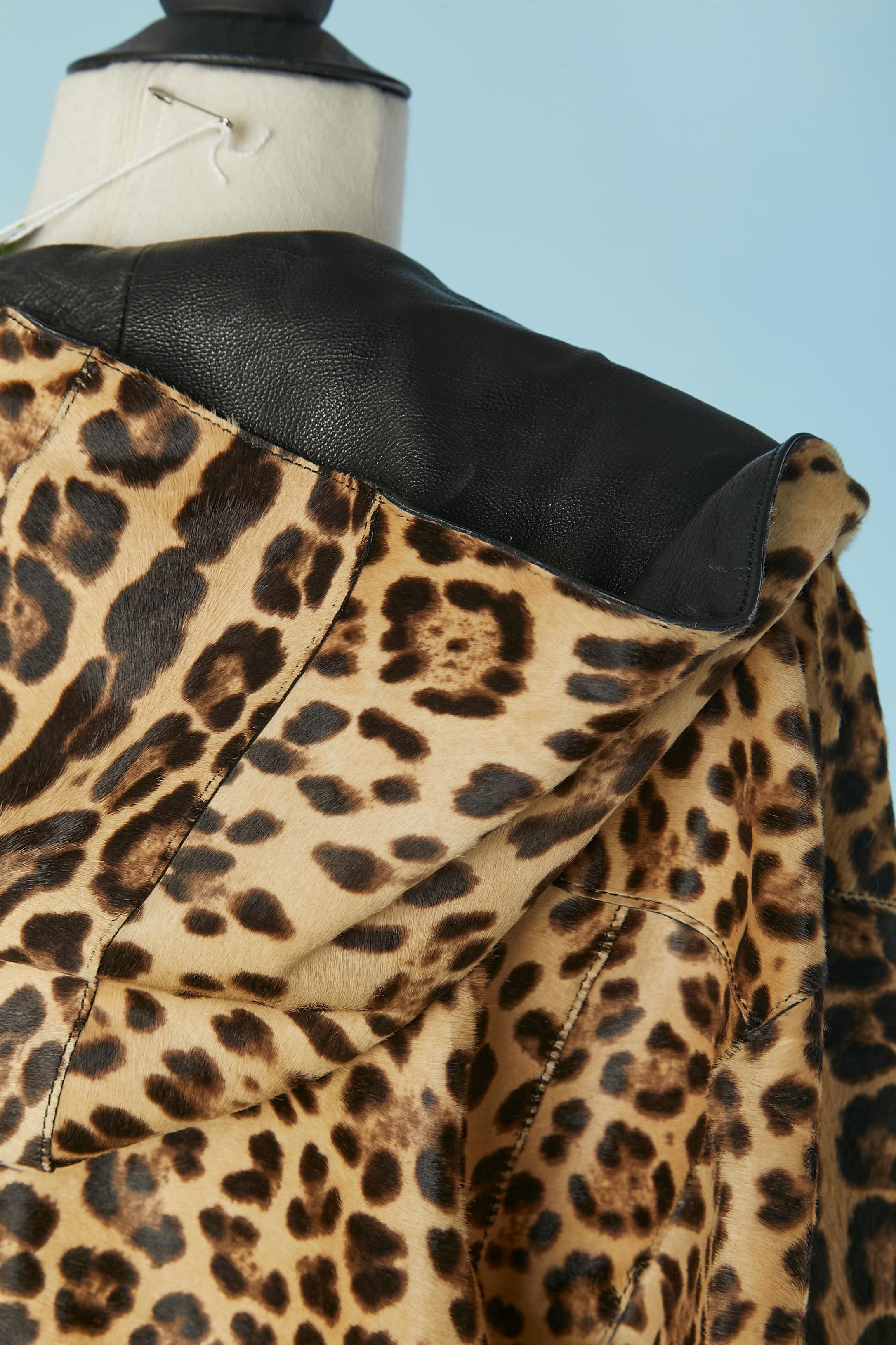 Leopard printed veal fur hoodie Christian Dior For Sale 2