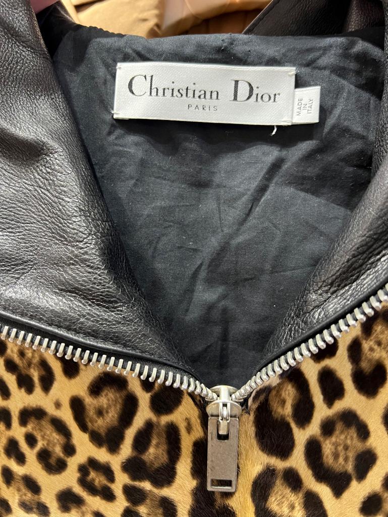 Leopard printed veal fur hoodie Christian Dior For Sale 3