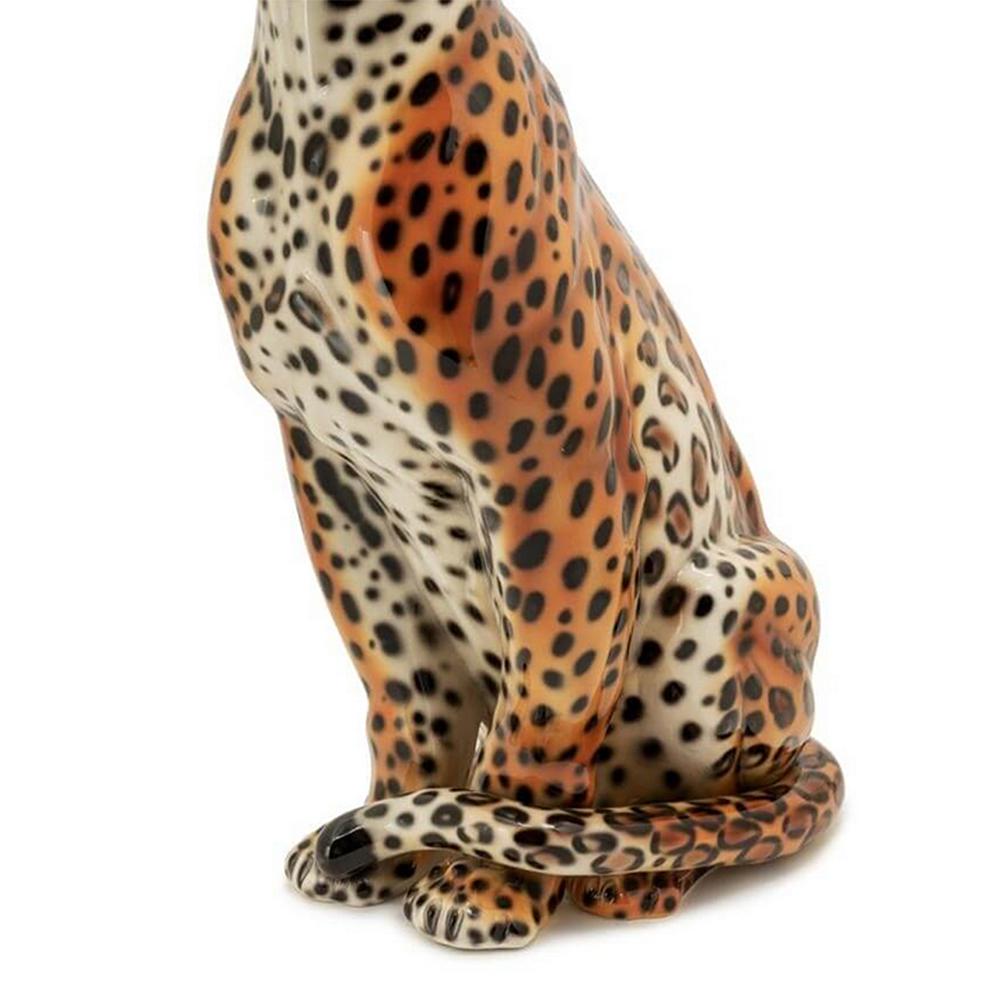large sitting leopard statue