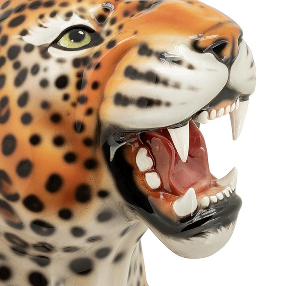 Italian Leopard Sit Sculpture