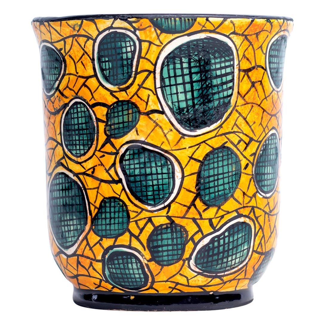 Sud-africain Mug en céramique tache de léopard, motif Junoth, fait à la main en Afrique du Sud en vente