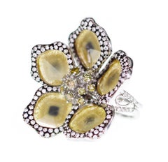 Leopard Spot Natural Slice Diamond Ring