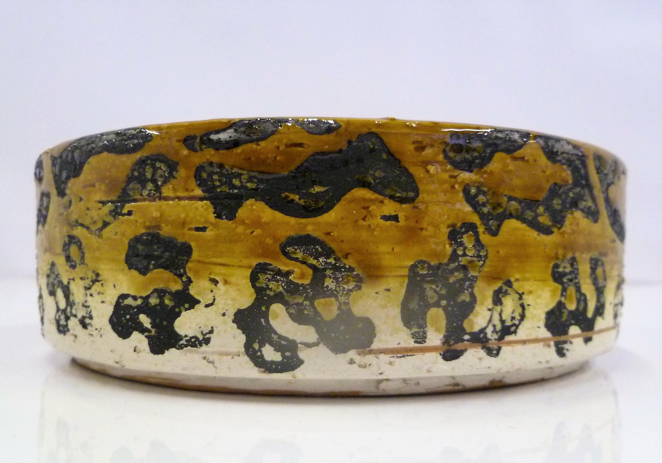 Mid-20th Century Leopard Spots Modern Rosenthal Netter Pottery Covered Bowl Attributed to Bagni