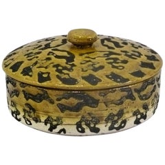 Leopard Spots Modern Rosenthal Netter Pottery Covered Bowl Attributed to Bagni