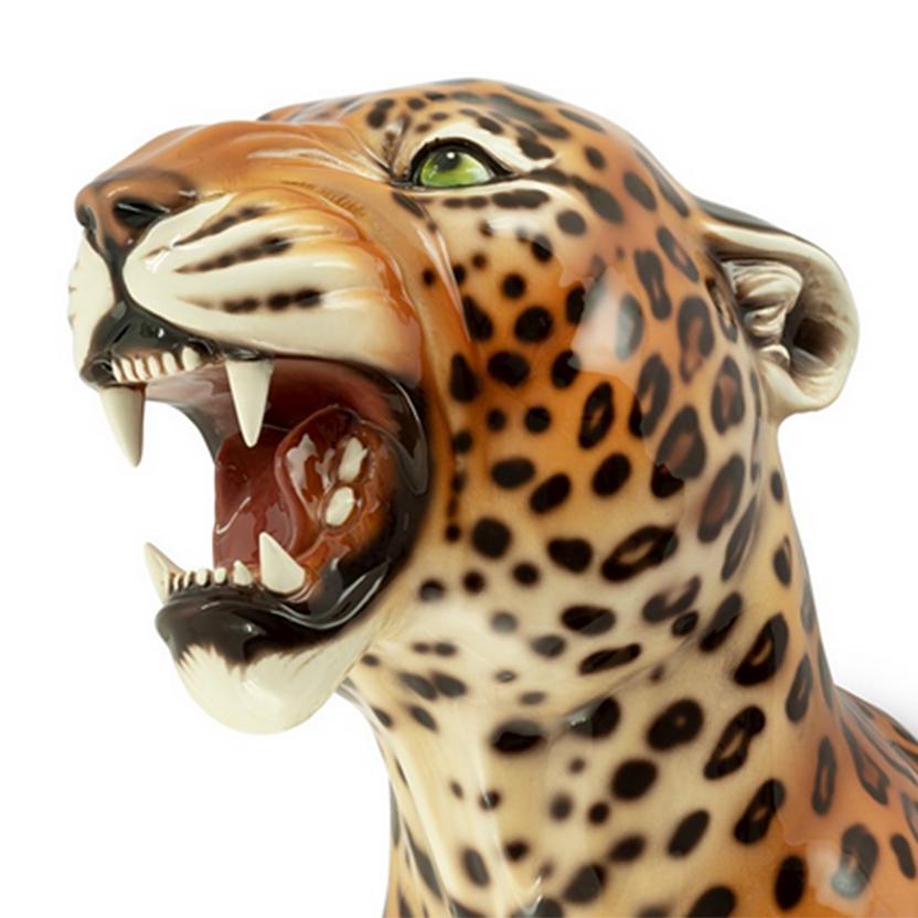 Italian Leopard Spotted Wall Decoration in Ceramic